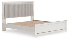 Birmonton White King Upholstered Panel Platform Bed - Ornate Home
