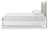 Birmonton White King Upholstered Panel Platform Bed - Ornate Home