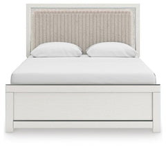 Birmonton White Queen Upholstered Panel Platform Bed - Ornate Home