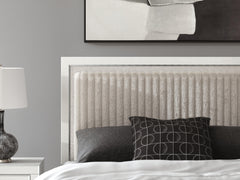 Birmonton White Queen Upholstered Panel Platform Bed - Ornate Home