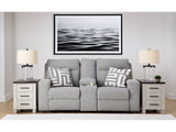 Biscoe Pewter Power Reclining Loveseat w/ Console (Online Special Price) - Ornate Home