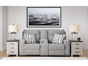 Biscoe Pewter Power Reclining Loveseat w/ Console (Online Special Price) - Ornate Home