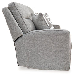 Biscoe Pewter Power Reclining Loveseat w/ Console - Ornate Home