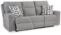 Biscoe Pewter Power Reclining Sofa - Ornate Home