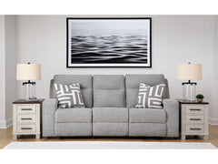 Biscoe Pewter Power Reclining Sofa - Ornate Home