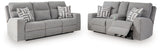 Biscoe Pewter Power Reclining Sofa and Loveseat (Online Special Price) - Ornate Home