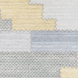 Bishopton Blue/Yellow Patchwork Viscose Rug - Clearance - Ornate Home