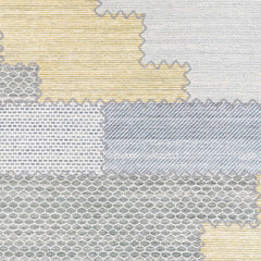 Bishopton Blue/Yellow Patchwork Viscose Rug - Clearance - Ornate Home
