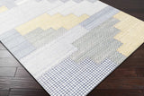 Bishopton Blue/Yellow Patchwork Viscose Rug - Clearance - Ornate Home