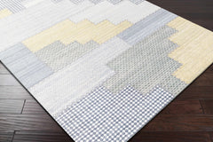 Bishopton Blue/Yellow Patchwork Viscose Rug - Clearance - Ornate Home