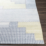 Bishopton Blue/Yellow Patchwork Viscose Rug - Clearance - Ornate Home