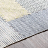 Bishopton Blue/Yellow Patchwork Viscose Rug - Clearance - Ornate Home