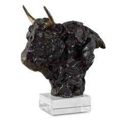 Bison Bronze Bust Sculpture - Ornate Home