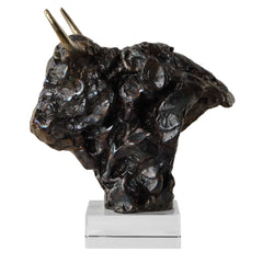Bison Bronze Bust Sculpture - Ornate Home