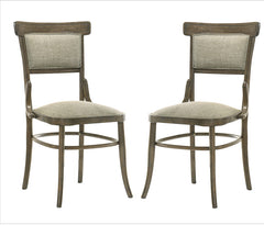 Bistro Vintage Walnut 19"W Fabric Dining Chair (Set of 2) - Ornate Home