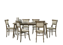 Bistro Vintage Walnut 72" 7-Piece Dining Set - Ornate Home