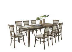 Bistro Vintage Walnut/Dark Walnut 88" 9-Piece Dining Set - Ornate Home