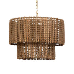 Biswas Brass Woven Jute 1 Light Pendant - Ornate Home