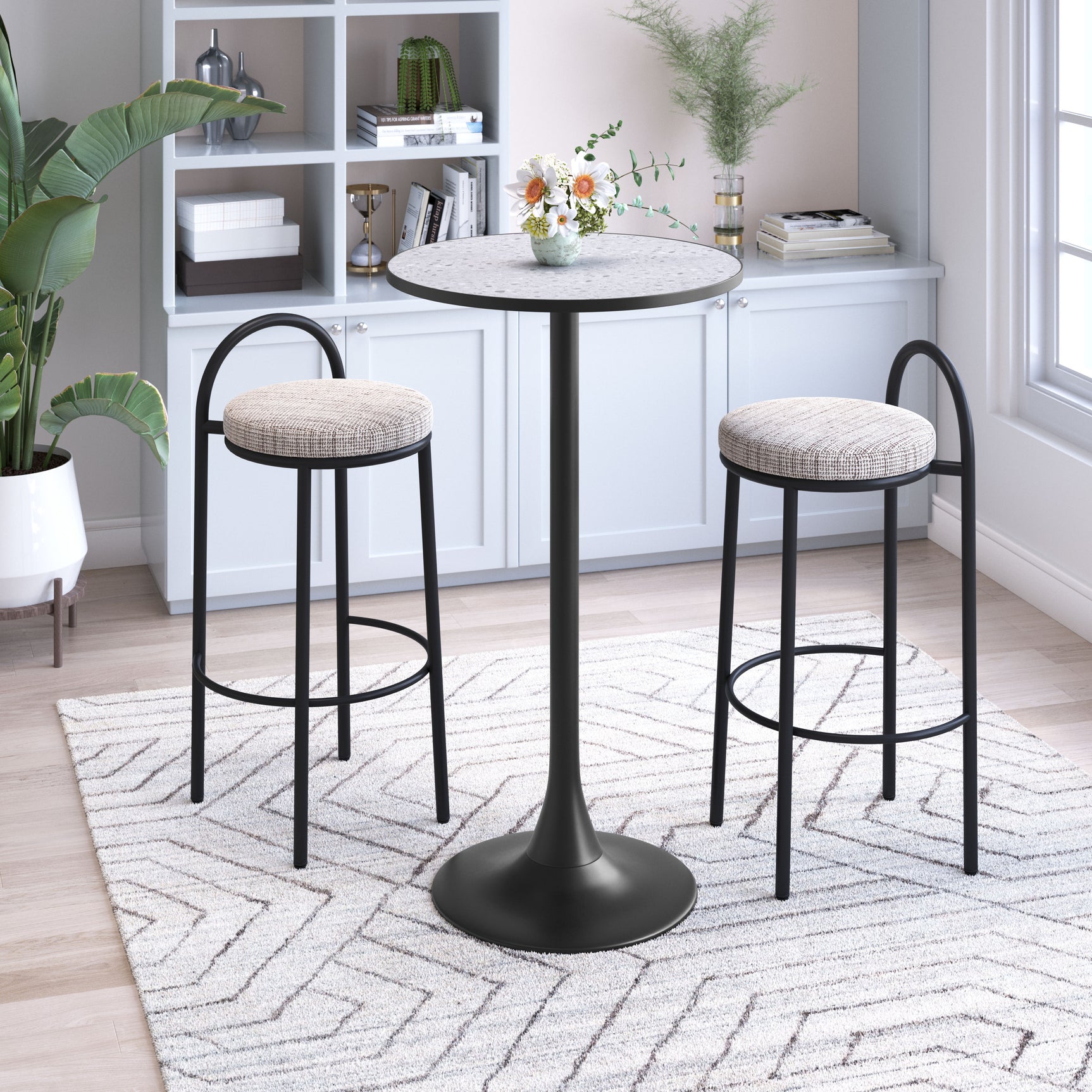 Bite Gray & Black Bar Table - Ornate Home