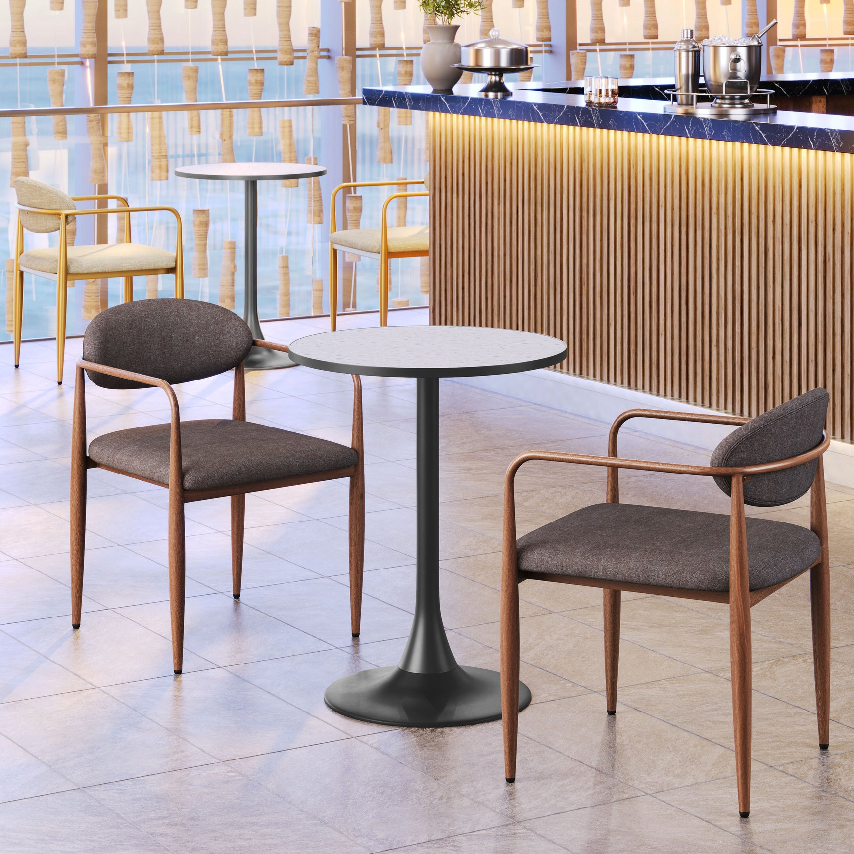Bite Gray & Black Bistro Table - Ornate Home