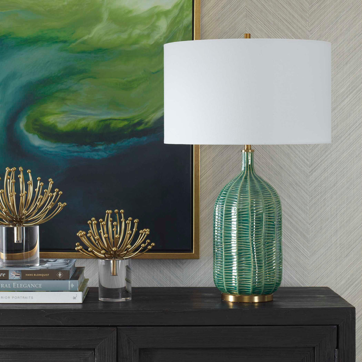 Bixby Green Table Lamp - Ornate Home
