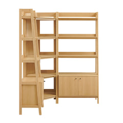 Bixby Oak 3 Piece Corner Bookshelf Set With Wide and Narrow Bookshelves - Ornate Home