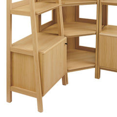 Bixby Oak 3 Piece Corner Bookshelf Set With Wide and Narrow Bookshelves - Ornate Home