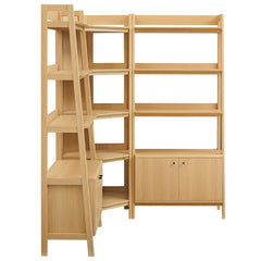 Bixby Oak 3-Piece Corner Bookshelf Set with Wide Bookshelves - Ornate Home