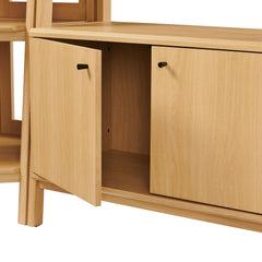 Bixby Oak 3-Piece Corner Bookshelf Set with Wide Bookshelves - Ornate Home