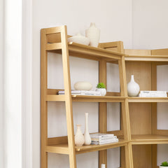 Bixby Oak 3-Piece Corner Bookshelf Set with Wide Bookshelves - Ornate Home