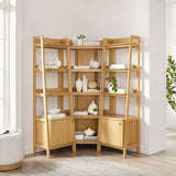 Bixby Oak 3-piece Corner Bookshelf Set with Narrow Bookshelves - Ornate Home