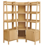 Bixby Oak 3-piece Corner Bookshelf Set with Narrow Bookshelves - Ornate Home