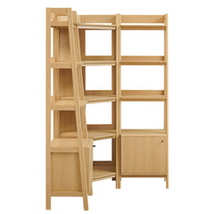 Bixby Oak 3-piece Corner Bookshelf Set with Narrow Bookshelves - Ornate Home