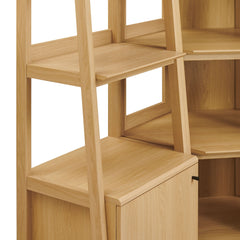 Bixby Oak 3-piece Corner Bookshelf Set with Narrow Bookshelves - Ornate Home