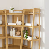 Bixby Oak 3-piece Corner Bookshelf Set with Narrow Bookshelves - Ornate Home