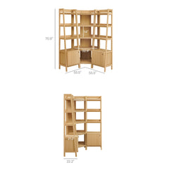 Bixby Oak 3-piece Corner Bookshelf Set with Narrow Bookshelves - Ornate Home
