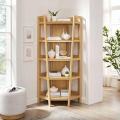 Bixby Oak 71 Inch Corner Bookshelf - Ornate Home