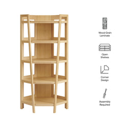 Bixby Oak 71 Inch Corner Bookshelf - Ornate Home