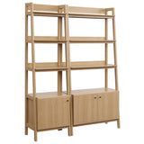 Bixby Oak Wood Bookshelves (Set of 2) - Ornate Home