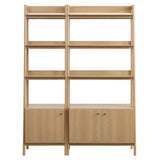 Bixby Oak Wood Bookshelves (Set of 2) - Ornate Home