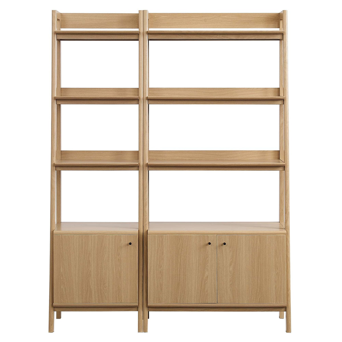 Bixby Oak Wood Bookshelves (Set of 2) - Ornate Home