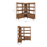 Bixby Walnut 3-Piece Corner Bookshelf Set with Wide Bookshelves - Ornate Home