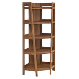 Bixby Walnut 71 Inch Corner Bookshelf - Ornate Home