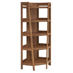 Bixby Walnut 71 Inch Corner Bookshelf - Ornate Home