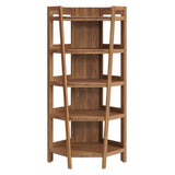 Bixby Walnut 71 Inch Corner Bookshelf - Ornate Home