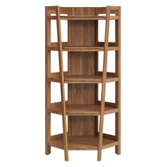 Bixby Walnut 71 Inch Corner Bookshelf - Ornate Home