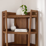 Bixby Walnut 71 Inch Corner Bookshelf - Ornate Home