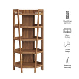 Bixby Walnut 71 Inch Corner Bookshelf - Ornate Home