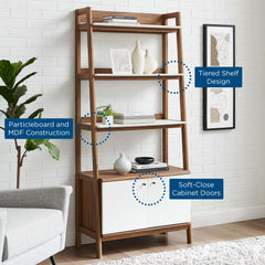 Bixby Walnut/White 33" Bookshelf - Ornate Home