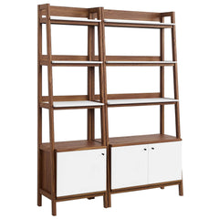 Bixby Walnut Wood Bookshelves (Set of 2) - Ornate Home